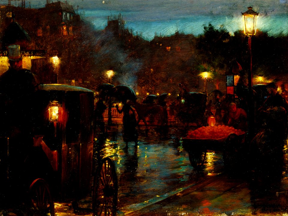 Charles Courtney Curran - Paris la nuit (1889)
