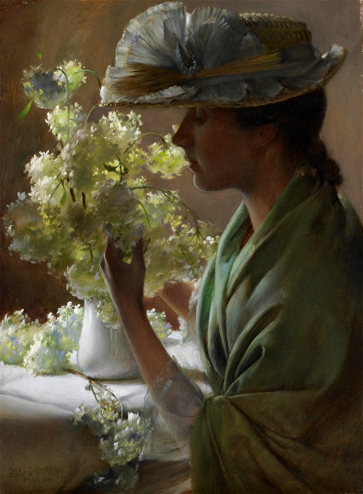 Lady with a Bouquet (Snowballs) - Charles Courtney Curran - Google Cultural Institute