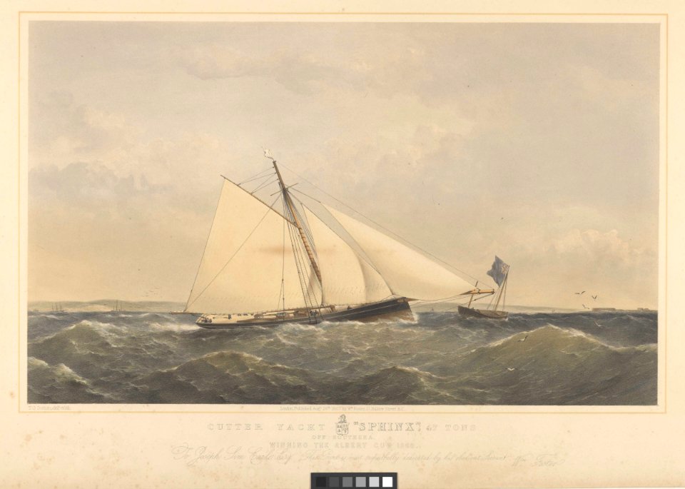 Cutter Yacht Sphinx, 47 Tons off Southsea. Winning the Albert Cup 1866 RMG PY8767