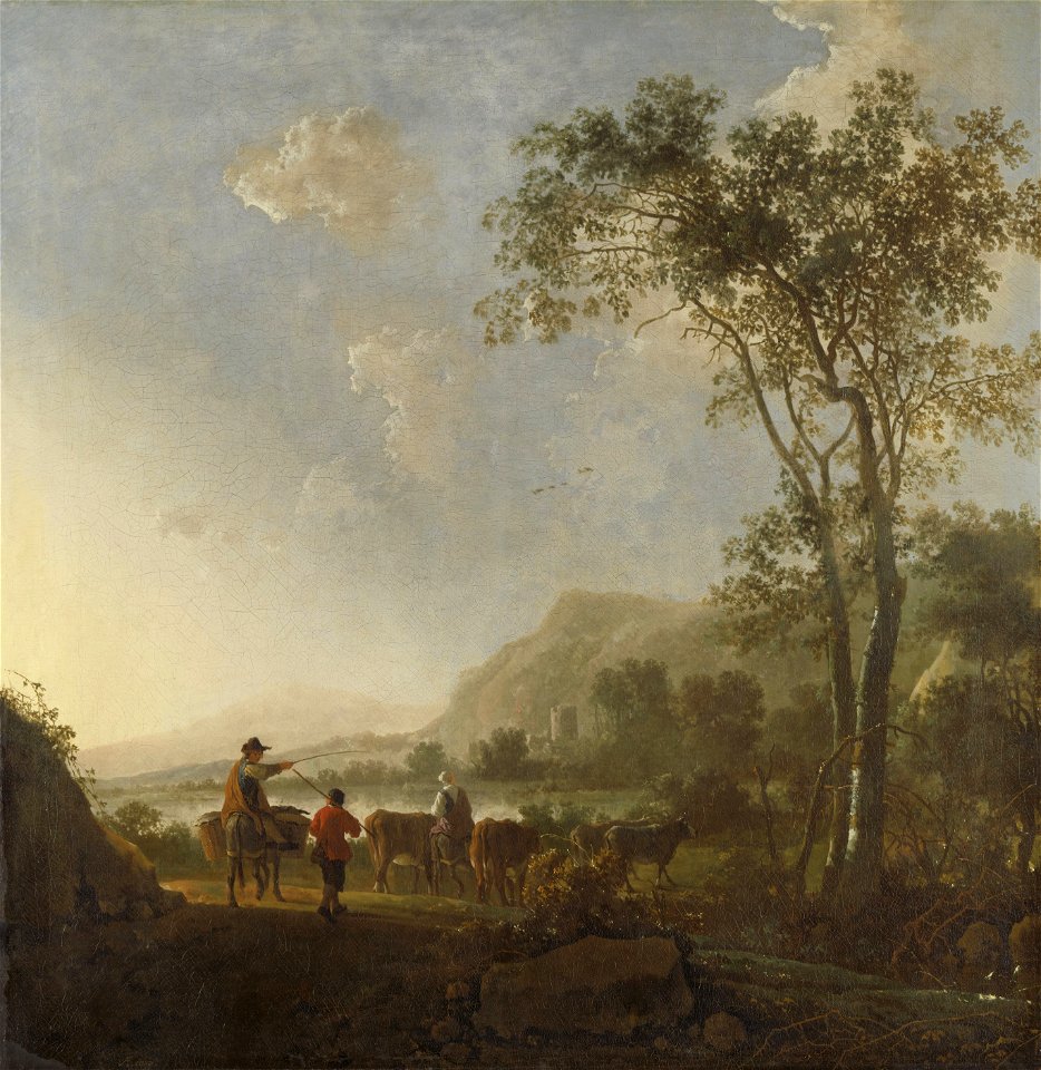 Cuyp, Aelbert - Landscape with herdsman and cattle - Rijksmuseum