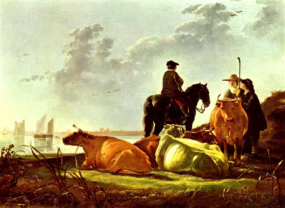 Cuyp, Aelbert - Peasants and Cattle by the River Merwede