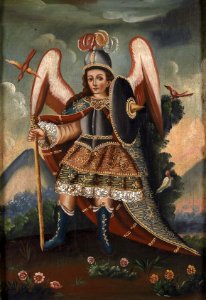 Cuzco School Archangel Raphael. Free illustration for personal and commercial use.