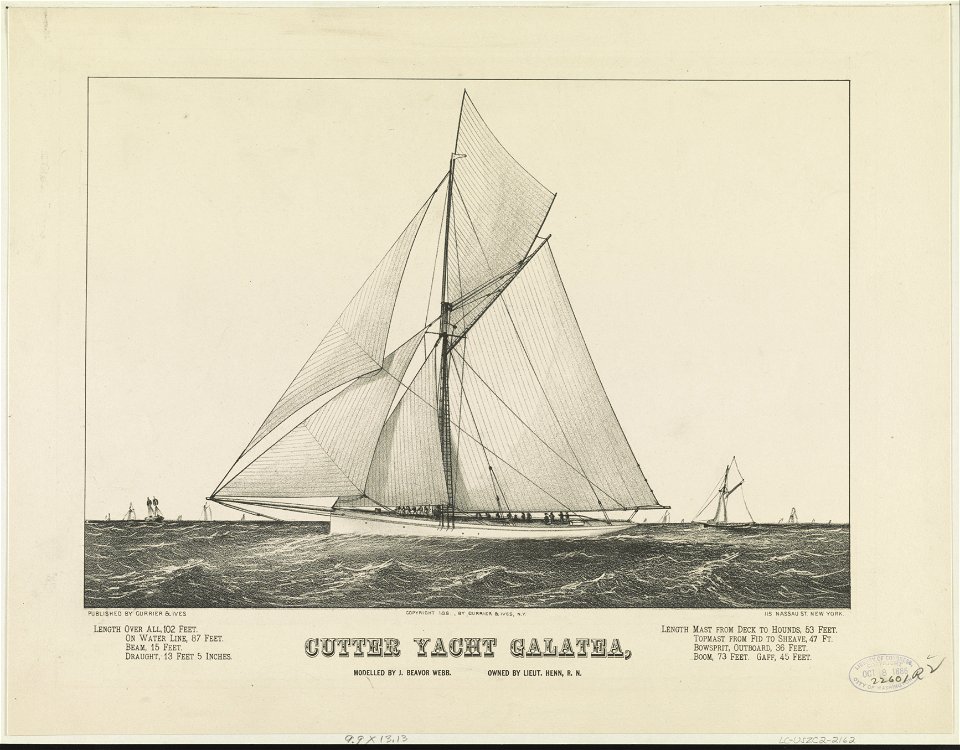 Cutter yacht Galatea- Modelled by J. Beavor Webb. Owned by Lieut. Henn, R.N. LCCN91723854