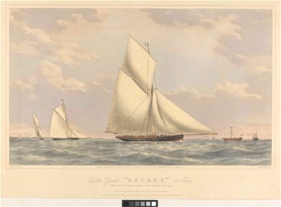 Cutter Yacht Osprey, 59 Tons, Edward Westby Nunn, Esq. (owner), Royal St. George's Yacht Club. Winner of Royal Thames Yacht Club L100 Prize, June 25th 1859 - RMG PY8742