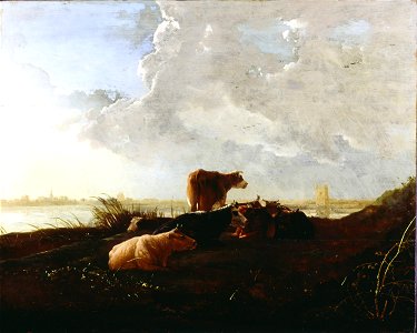 Cuyp, Aelbert - Cattle near a River - Google Art Project. Free illustration for personal and commercial use.