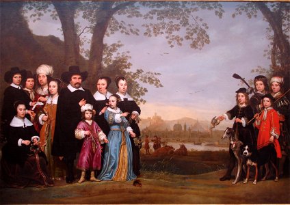 Aelbert Cuyp - Portrait of the Sam Family. Free illustration for personal and commercial use.