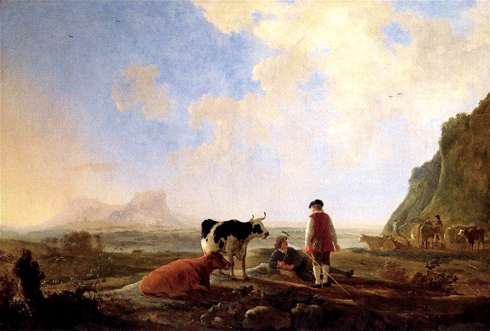 Aelbert Cuyp - Herdsmen with Cows - WGA05821