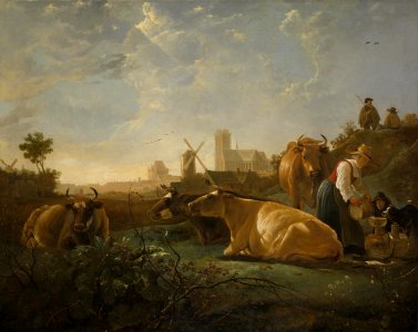 Cuyp, Aelbert - The large Dort. Free illustration for personal and commercial use.