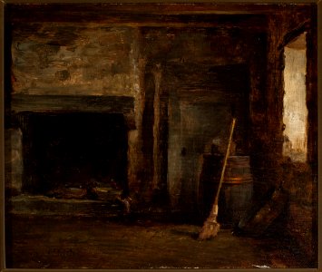 Cyprian Kamil Norwid - Interior with a fireplace and a barrel - MP 5397 - National Museum in Warsaw