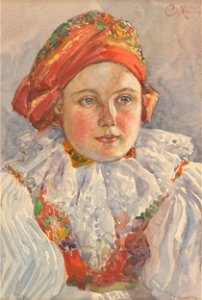 Cyril Mandel - Head of a Moravian Girl - K 33 - Slovak National Gallery