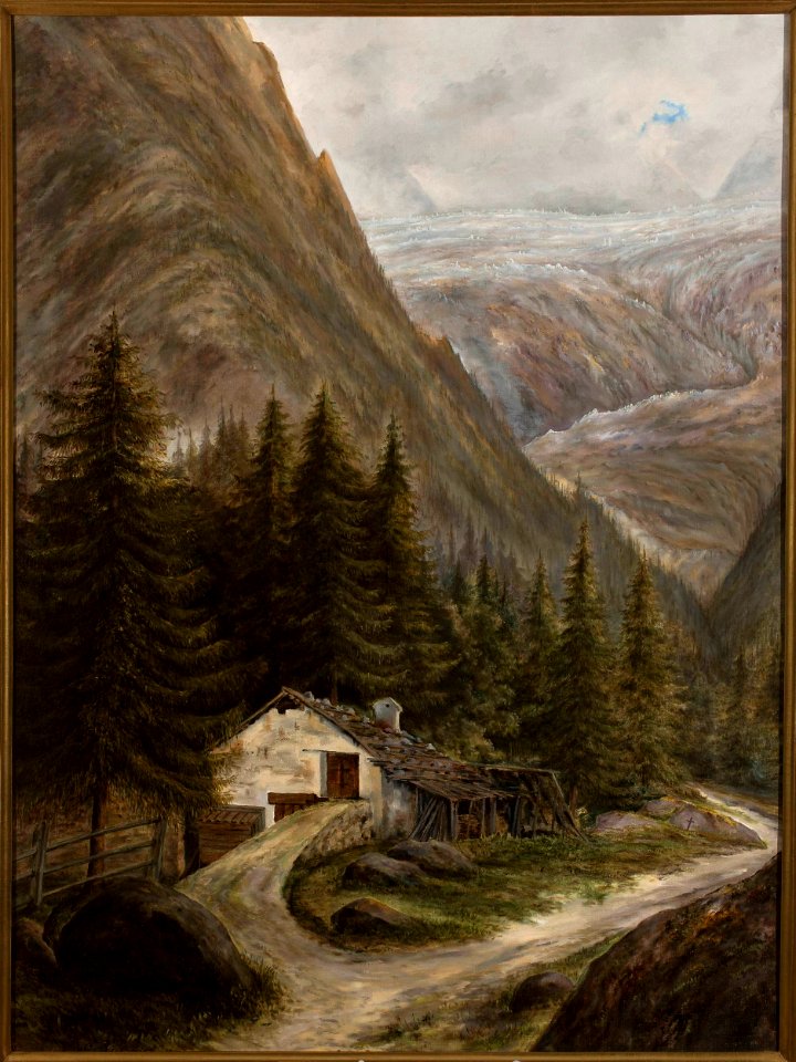 Cyprian Lachnicki - Mountain landscape with a cottage – Aosta Valley - MP 3181 MNW - National Museum in Warsaw