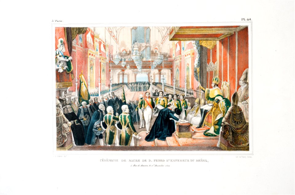 Cérémonie de Sacre de D. Pedro 1,,er Empereur du Brésil, à Rio de Janeiro, le 1er,, Decembre 1822, da Coleção Brasiliana Iconográfica