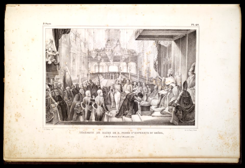 Cérémonie de sacre de D. Pedro 1er. Empereur du Brésil - à Rio de Janeiro, le 1er. Decembre 1822 (1), da Coleção Brasiliana Iconográfica