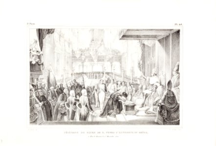 Cérémonie de sacre de D. Pedro 1er,, Empereur du Brésil, à Rio de Janeiro, le 1er,, Decembre 1822, da Coleção Brasiliana Iconográfica