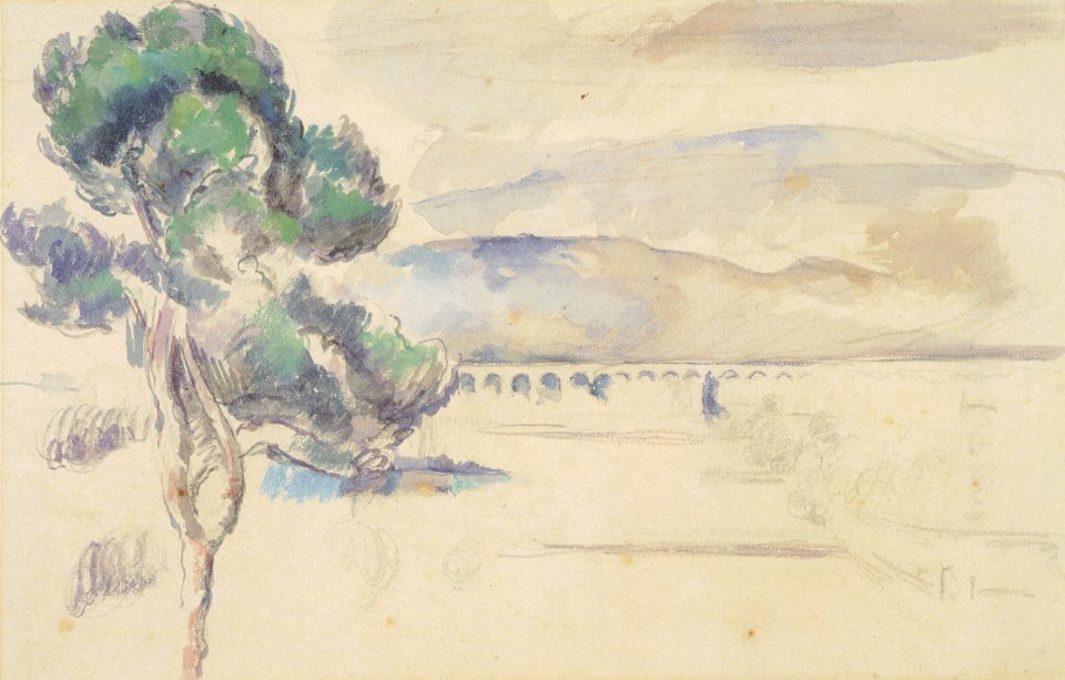 Cézanne - Das Tal des Arc mit Viadukt und Pinie