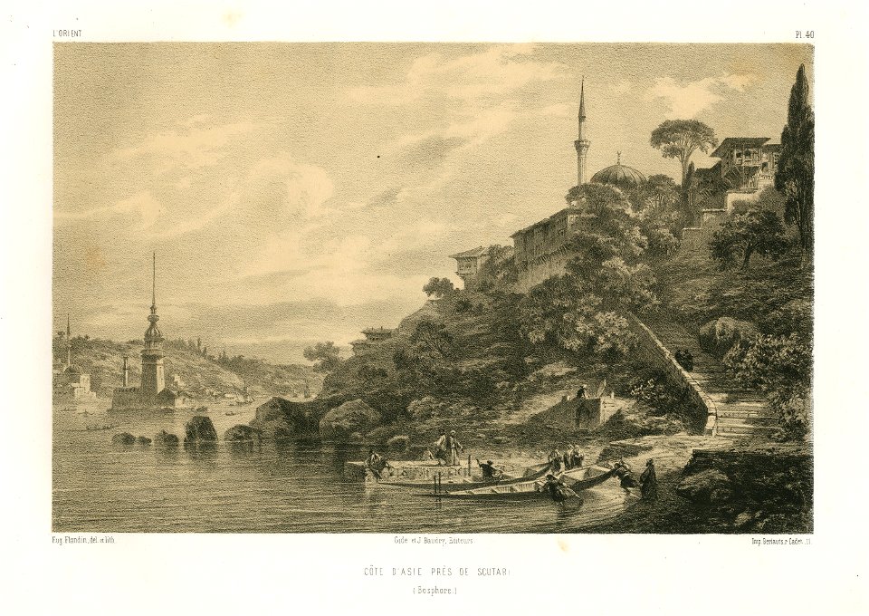 Côte d'Asie près de Scutari (Constantinople) - Flandin Eugène - 1856