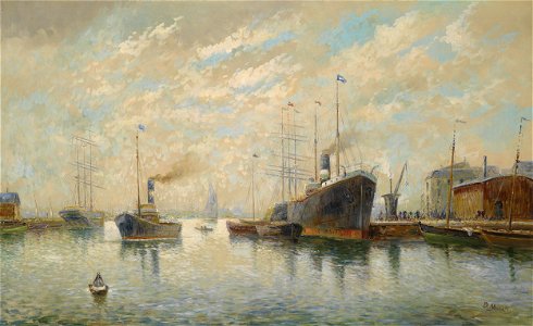 D Moretti Hafen von Genua um 1900