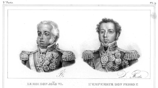 D Joao VI e Imperador D Pedro I by Debret