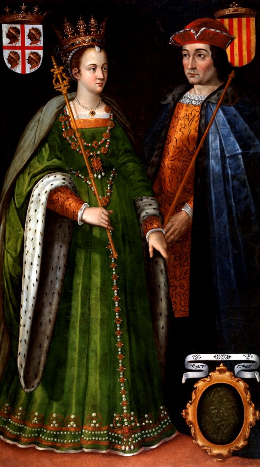 Còpia de 1634 del retrat imaginari de la reina Peronella d'Aragó i elcomte Ramon Berenguer IV de Barcelona - Filippo Ariosto (1586-1587)