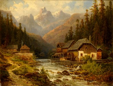 Cölestin Brügner Landschaft mit Mühle