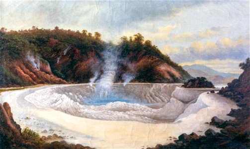 D G Edwards - Cauldron at the top of the White Terrace, Rotomahana