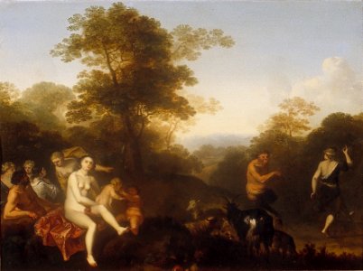 D. Vertangen - Nimfen en saters in een landschap - NK1455 - Cultural Heritage Agency of the Netherlands Art Collection