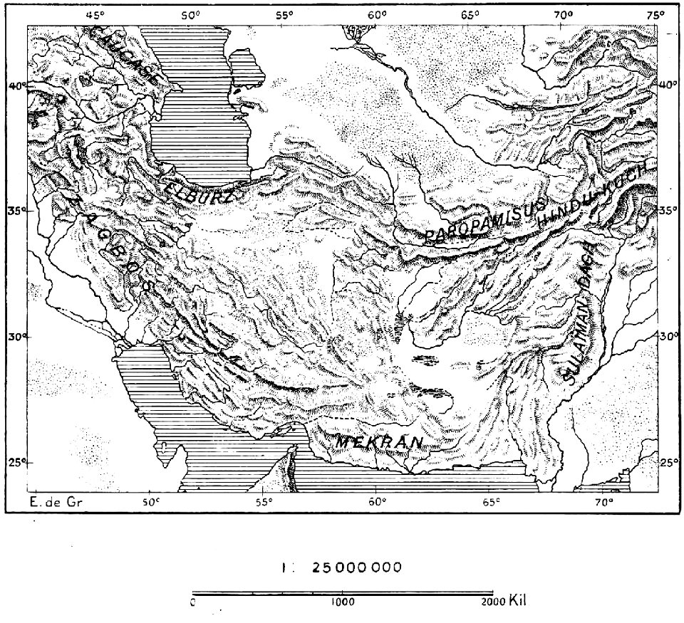D389- Carte des chaînes du plateau d’Iran. -L2-Ch 1