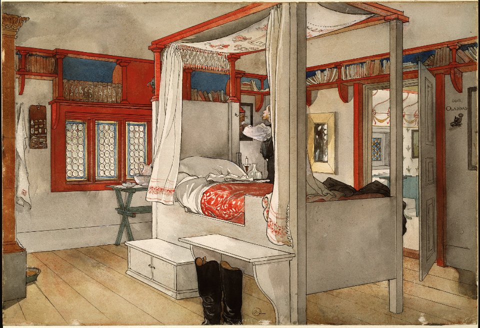Daddy's Room. From A Home (26 watercolours) (Carl Larsson) - Nationalmuseum - 24214