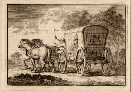 De in Den Haag door De Mortaigne geschaakte Catharina van Orléans wordt per rijtuig naar Kuilenburg gebracht