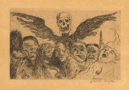 De hoofdzonden gedomineerd door de dood, James Ensor, Mu.ZEE Oostende, SM001465b