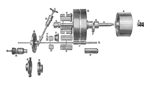 De Laval turbine, components (Rankin Kennedy, Electrical Installations, Vol III, 1903)
