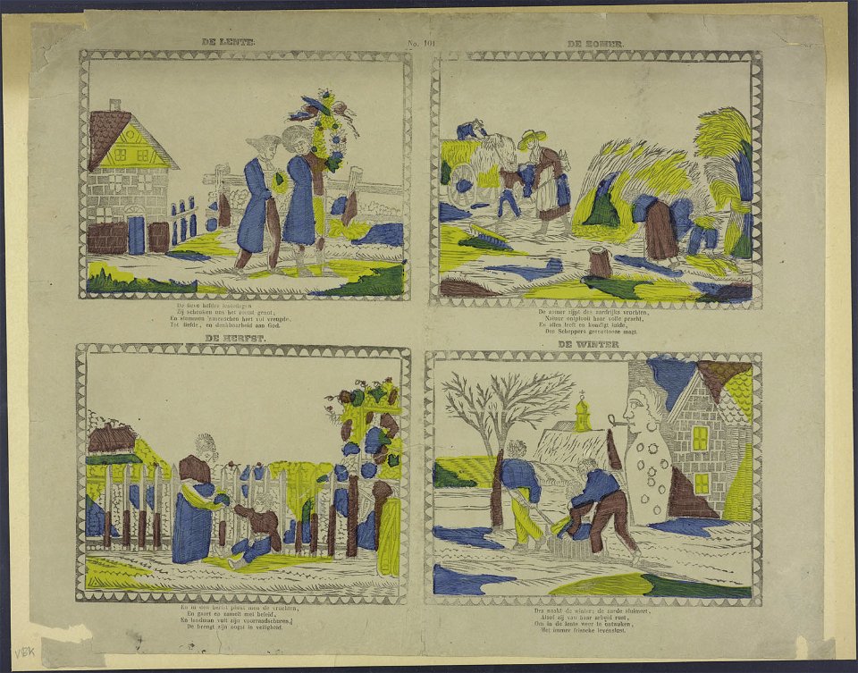 De lente. De zomer. De herfst. De winter-Catchpenny print-Borms 0822
