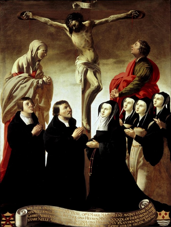De kruisiging met Maria, Johannes en leden van de familie van Adriaen Willemsz. Ploos Centraal Museum 26034