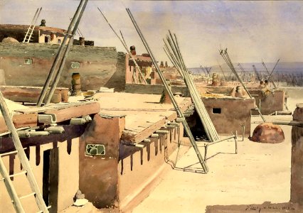 De Lancey Gill - Street in the Pueblo of Zuni, New Mexico - 1955.9.1 - Smithsonian American Art Museum