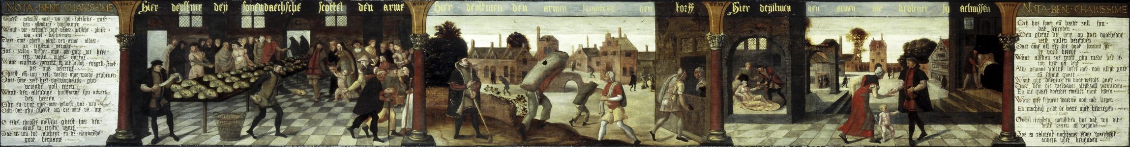 De liefdadigheidswerken van de armenpot van Sint Jacob (recto) het laatste oordeel (verso) Centraal Museum 2473
