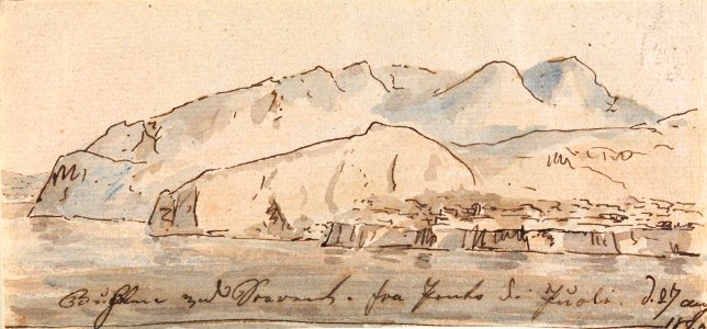 Johan Christian Dahl - Die Bucht von Sorrent mit Ansicht von Puolo - Bukten ved Sorrento sett fra Punta del Capo - Nasjonalmuseet - NG.K&H.B.02688