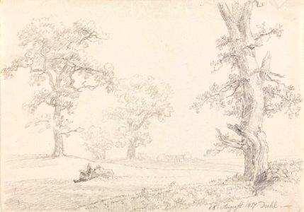 Johan Christian Dahl - Landskap med sittende figur - Nasjonalmuseet - NG.K&H.B.01883