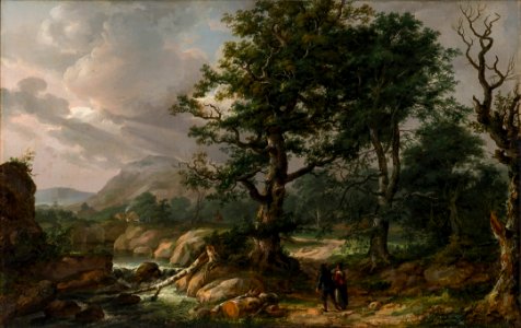 Johan Christian Dahl - Nordic Landscape with Oaks and a fallen Borch Trunk - Norsk landskap - KODE Art Museums and Composer Homes - BB.M.00401