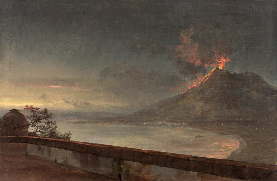 Johan Christian Claussen Dahl - Utsikt mot Vesuvius fran Villa Quisisana (1820)