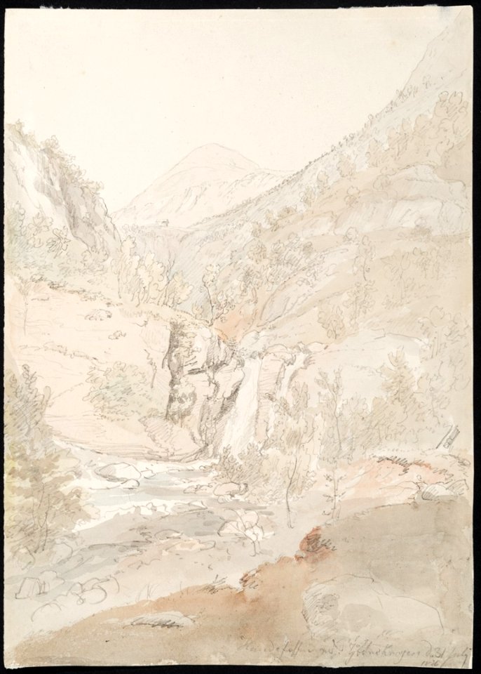 Johan Christian Dahl - Hundefossen at Ytre Kroken - Hundefossen ved Ytre Kroken - KODE Art Museums and Composer Homes - BB.B.00413