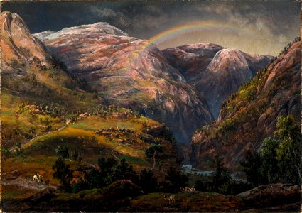 Johan Christian Dahl - View from Stalheim over Nærødalen - Nærøydalen - KODE Art Museums and Composer Homes - RMS.M.00085