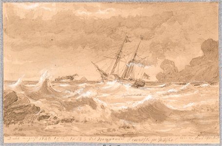 Johan Christian Dahl - Shipwreck - Forlis - KODE Art Museums and Composer Homes - BB.B.00805