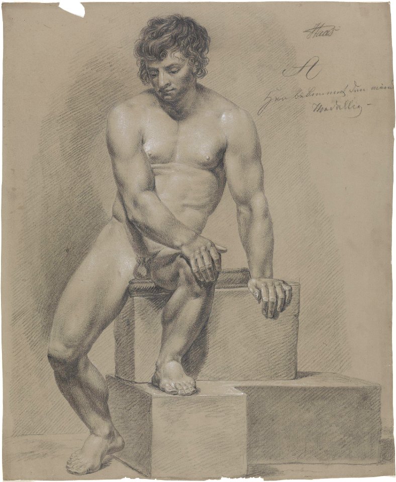 Johan Christian Dahl - Sittende mannsakt - Nasjonalmuseet - NG.K&H.B.02607