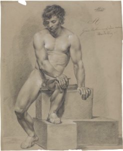 Johan Christian Dahl - Sittende mannsakt - Nasjonalmuseet - NG.K&H.B.02607