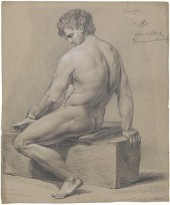 Johan Christian Dahl - Sittende mannsakt - Nasjonalmuseet - NG.K&H.B.02608
