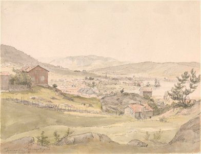 Johan Christian Dahl - View of Drammen from Kobberviksberget - Drammen sett fra Kobberviksberget - Nasjonalmuseet - NG.K&H.B.02717