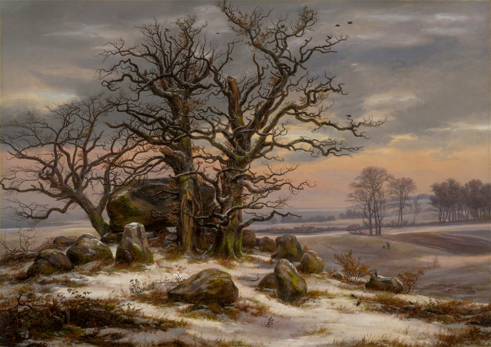 Johan Christian Claussen Dahl - Hünengrab nahe Vordingborg im Winter (MbK)