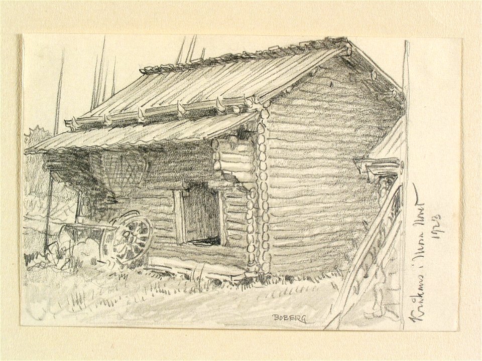 Dalarna, Mora sn., Mora Noret, Kråkans. Teckning av Ferdinand Boberg - Nordiska museet - NMA.0088120