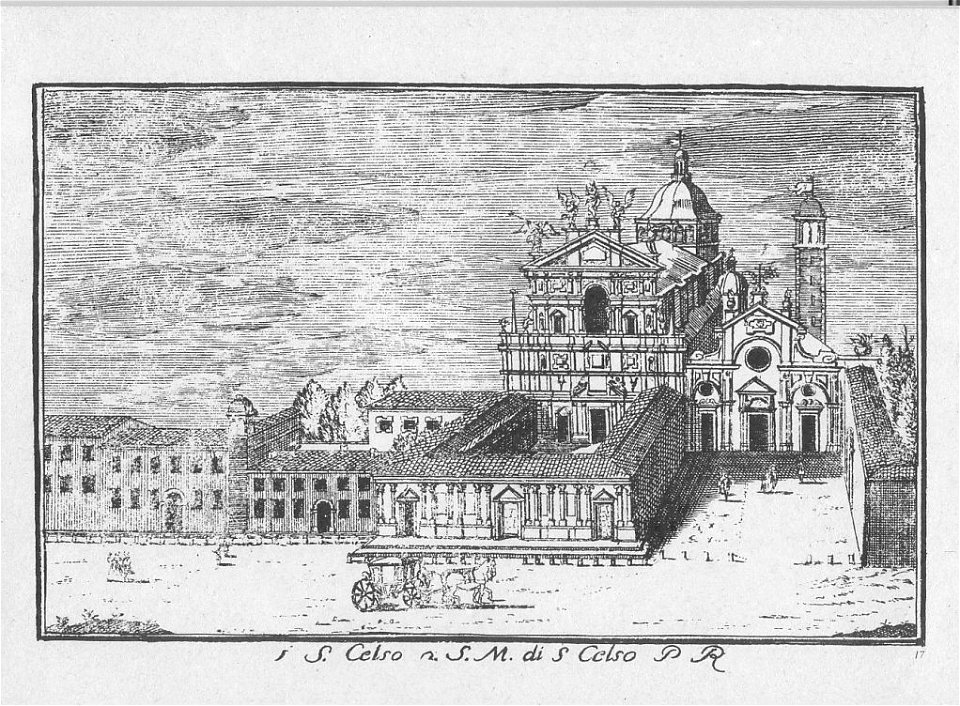 Dal Re, Marc'Antonio (1697-1766) - Vedute di Milano - 17 - S. Celso e S. Maria presso S. Celso - ca. 1745