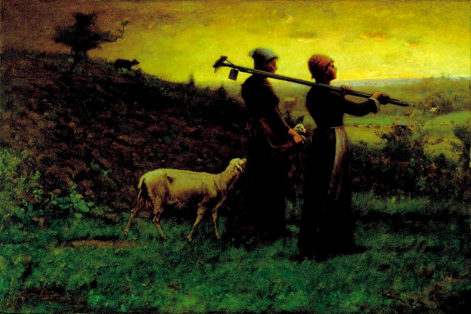Elliott Daingerfield - Bringing home the new born lamb (1890)